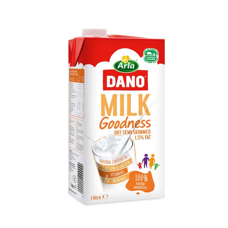 DANO UHT Semi-skimmed Milk 1LTR x 2