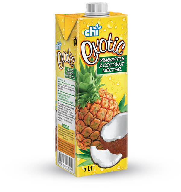 Chi Exotic Pineapple &amp; Coconut Nectar Fruit Juice Carton (X10) 1LTR