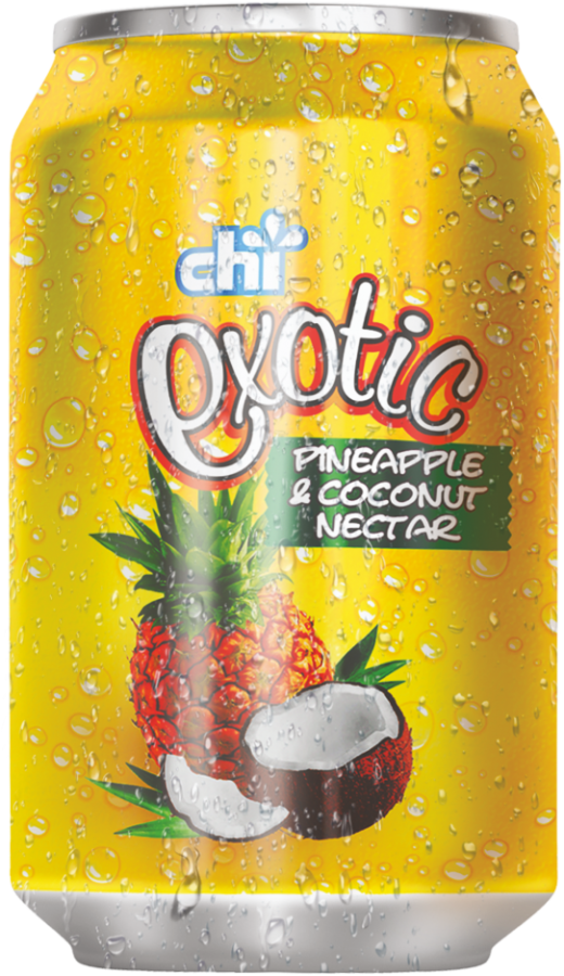 Chi Exotic Pineapple &amp; Coconut Nectar Fruit Juice Can 330ml x 4