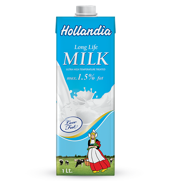 Hollandia UHT Low Fat 1.5% Drinking Milk 1LTR