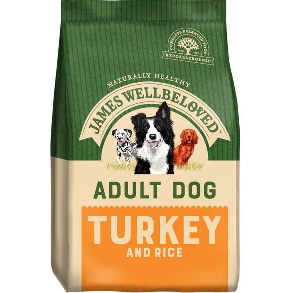 JAMES WELLBELOVED ADULT TURKEY &amp; RICE DRY DOG FOOD 8kg