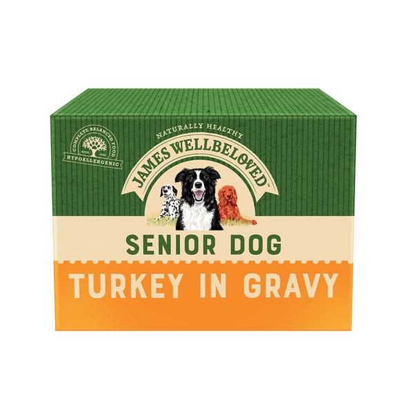 JAMES WELLBELOVED SENIOR TURKEY IN GRAVY POUCH OF 10 WET DOG FOOD 6kg