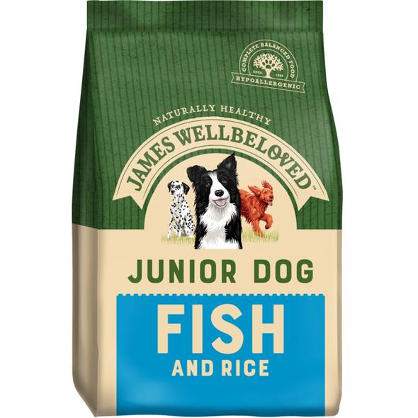 JAMES WELLBELOVED JUNIOR FISH &amp; RICE DRY DOG FOOD 8kg