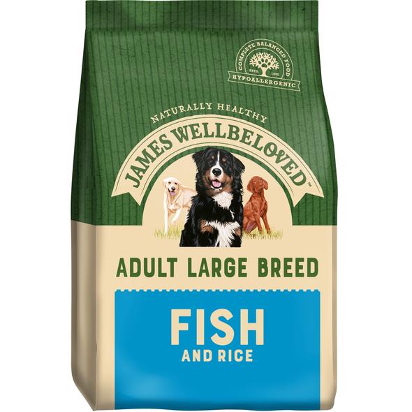 JAMES WELLBELOVED ADULT LARGE BREED FISH &amp; RICE DRY DOG FOOD 15kg