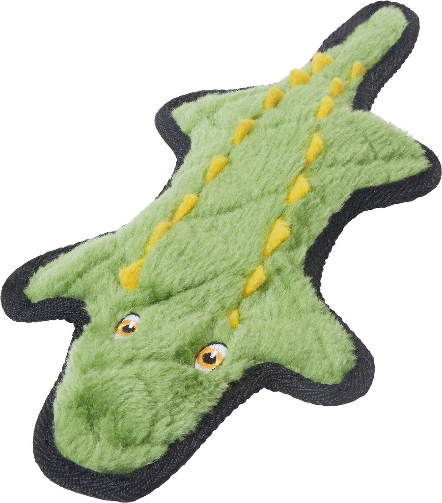 Frisco Flat Plush Squeaking Alligator Dog Toy Small