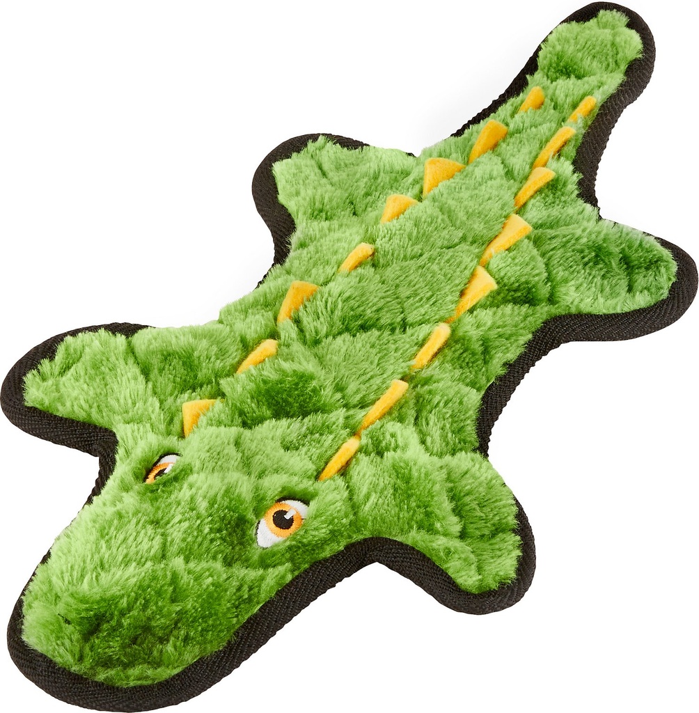 Frisco Flat Plush Squeaking Alligator Dog Toy Medium