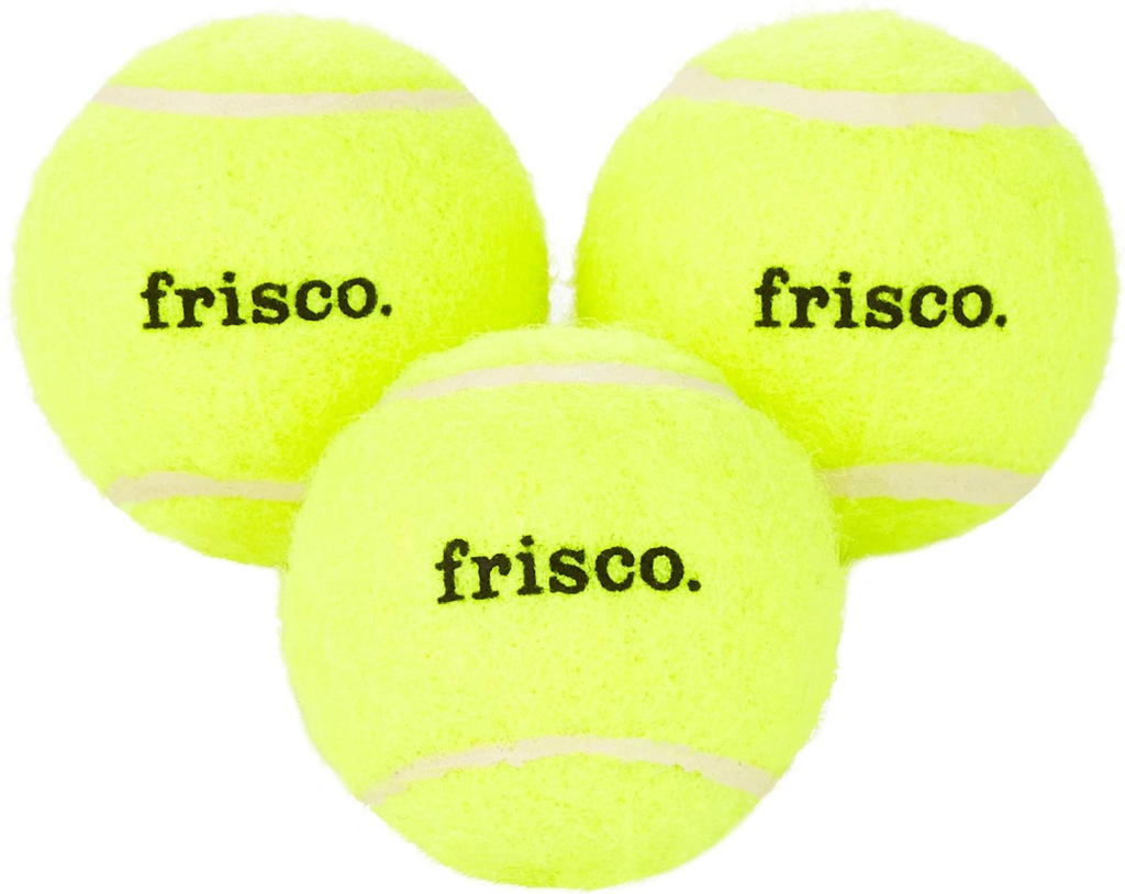 Frisco Fetch Squeaking 3 Count Tennis Ball Dog Toy, Small