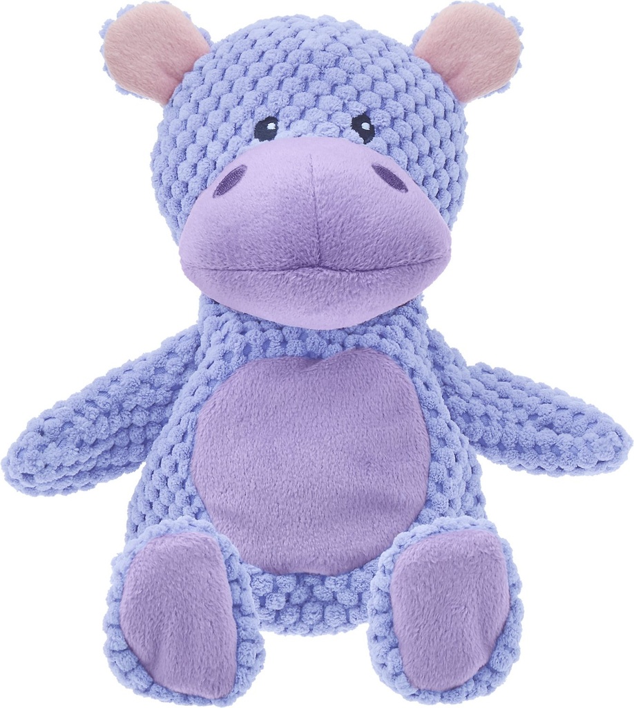 Frisco Textured Plush Squeaking Hippo Dog Toy