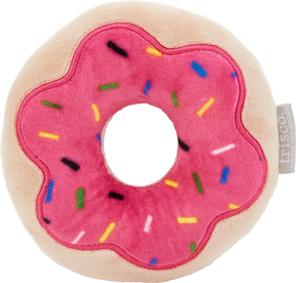 Frisco Strawberry Frosted Donut Dense Foam Squeaky Dog Toy Small