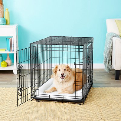 Frisco Fold &amp; Carry Double Door Collapsible Wire Dog Crate, 36 inch, Med/L