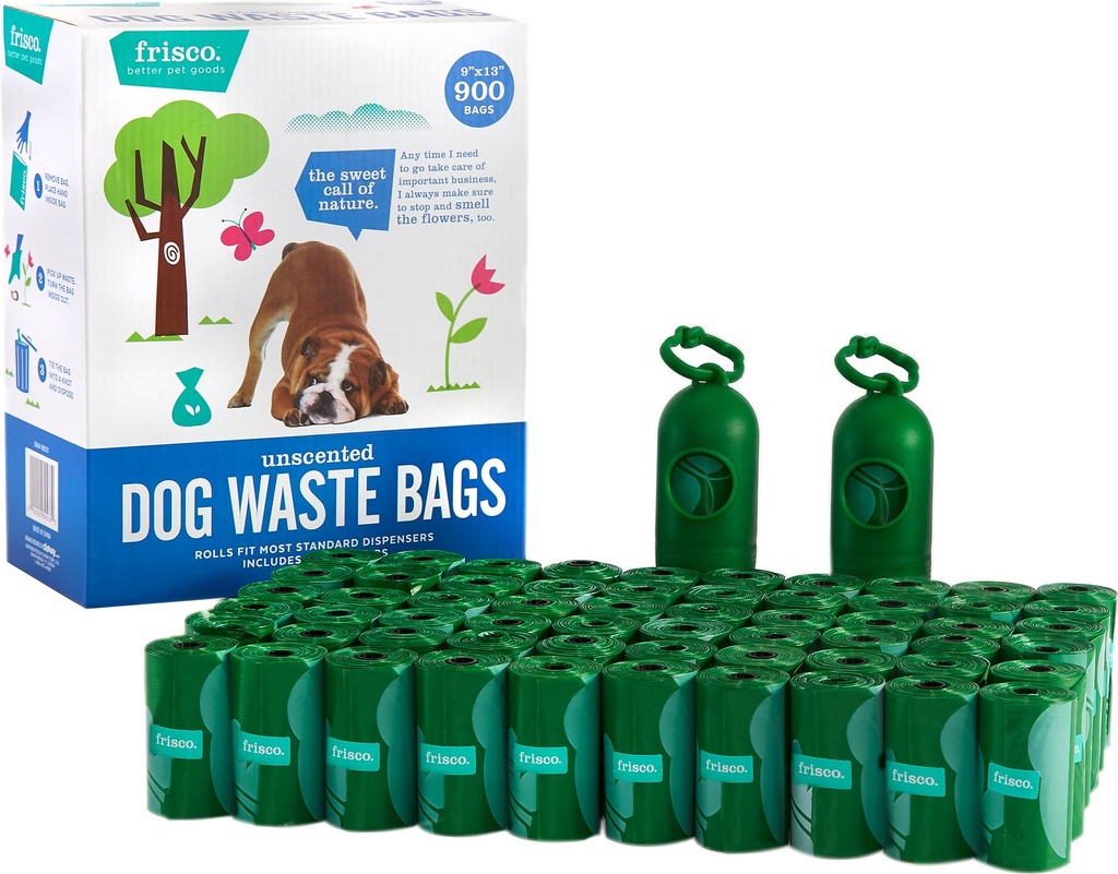 Frisco Refill Unscented Dog Poop Bags + 2 Dispensers, 900 count