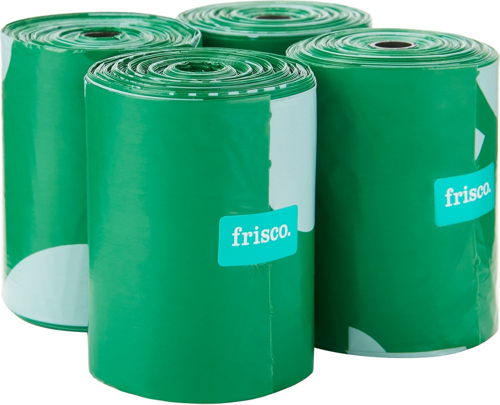 Frisco Refill Dog Poop Bags, Unscented, 30 Bag Roll, 120 Count