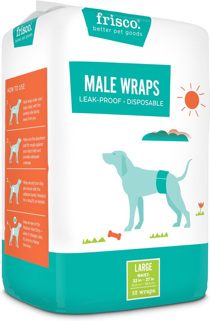 Frisco Male 12 Count Dog Wraps, Large: 22 to 27-in waist