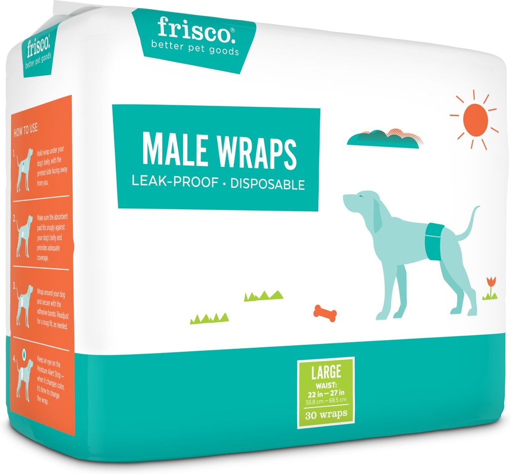 Frisco Male 30 Count Dog Wraps, Large: 22 to 27-in waist