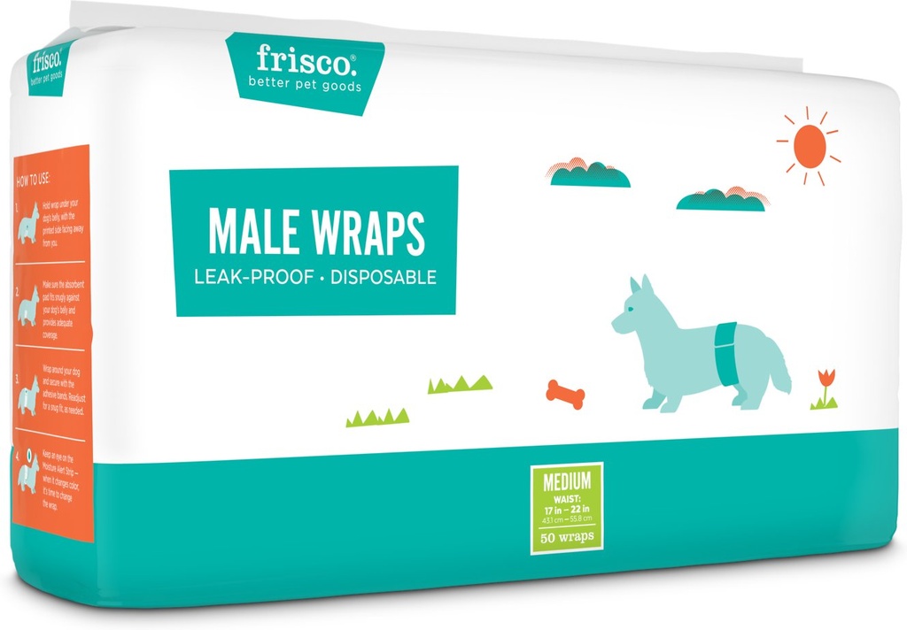 Frisco Male 50 Count Dog Wraps, Medium: 17 to 22-in waist