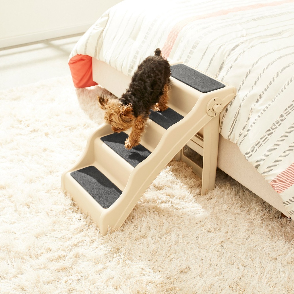 Frisco Foldable Nonslip Cat &amp; Dog Stairs, Beige