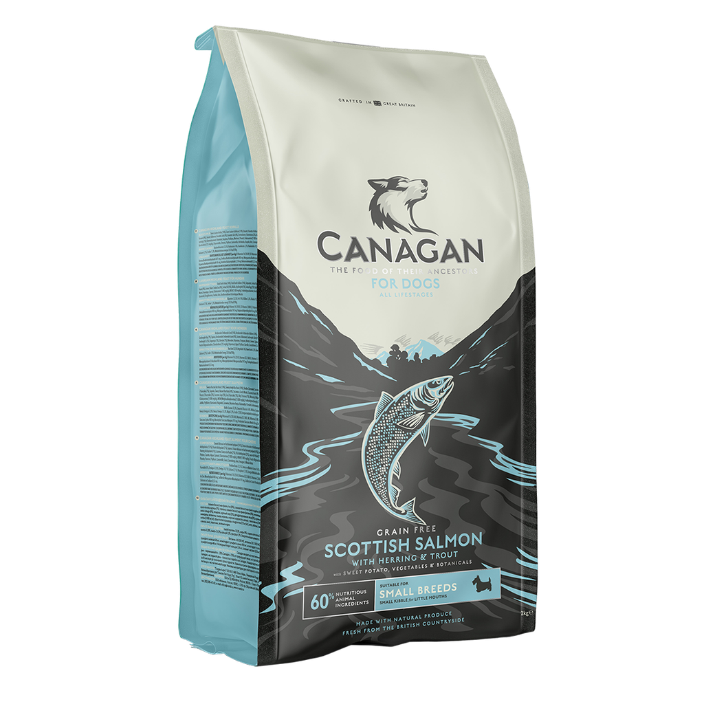 CANAGAN SMALL BREED SCOTTISH SALMON WITH HERRING AND TROUT GRAIN-FREE PUPPY AND ADULT DRY DOG FOOD 2KG