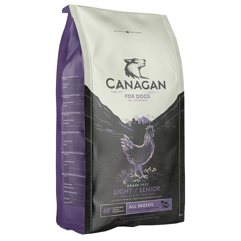 CANAGAN LIGHT / SENIOR FREE-RANGE CHICKEN GRAIN-FREE PUPPY AND ADULT DRY DOG FOOD 6KG