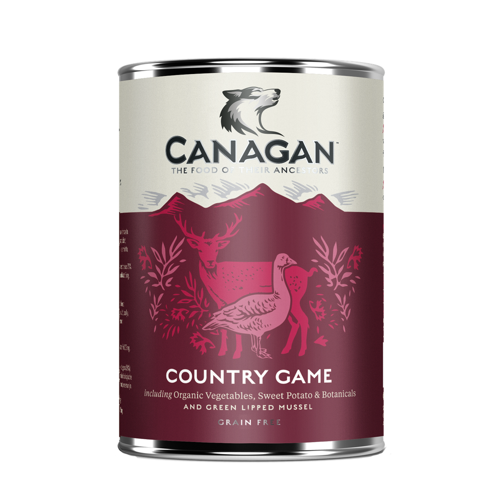 CANAGAN COUNTRY GAME GRAIN-FREE PUPPY AND ADULT CASE OF 6 WET CANNED DOG FOOD 400G