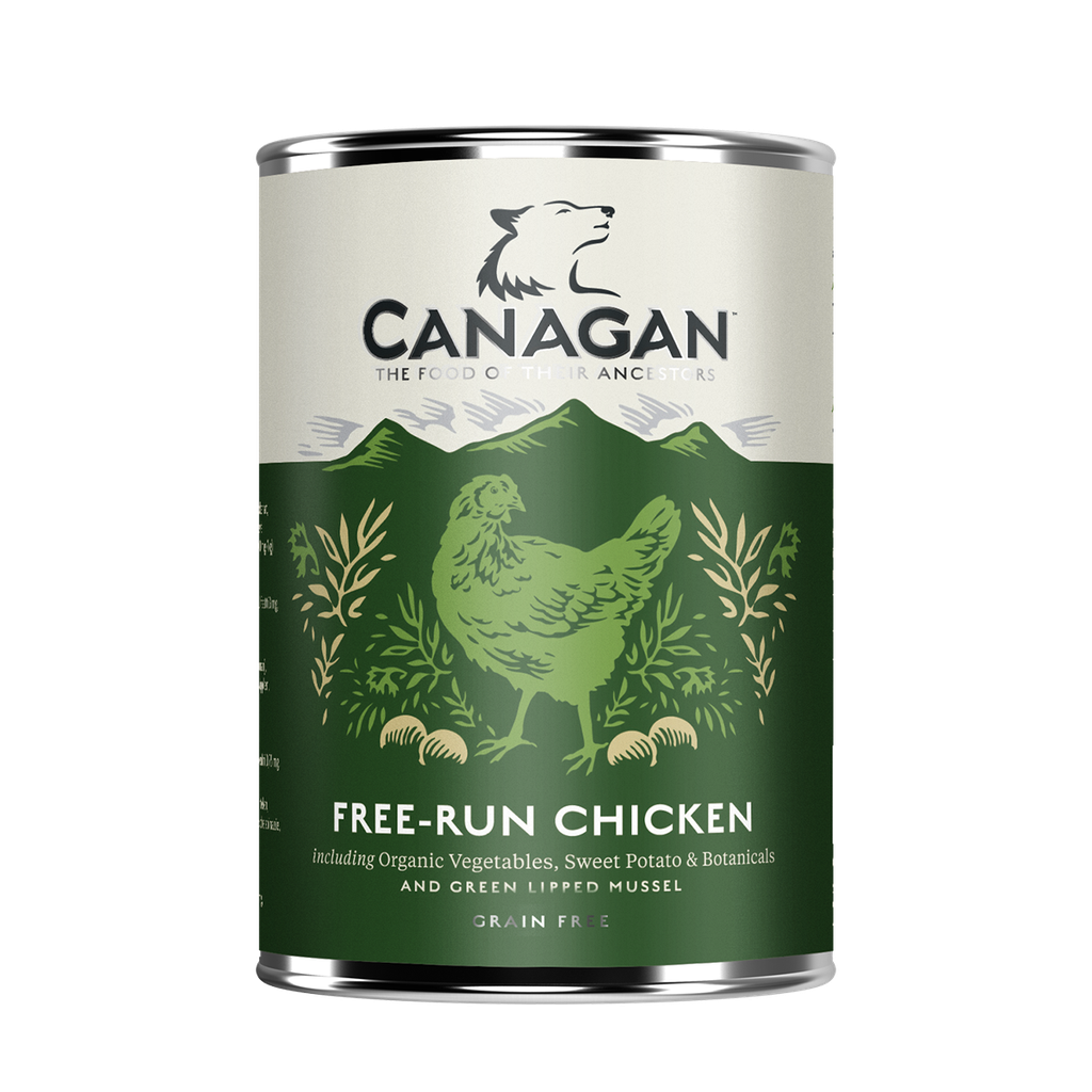 CANAGAN FREE-RUN CHICKEN GRAIN-FREE PUPPY AND ADULT CASE OF 6 WET CANNED DOG FOOD 400G