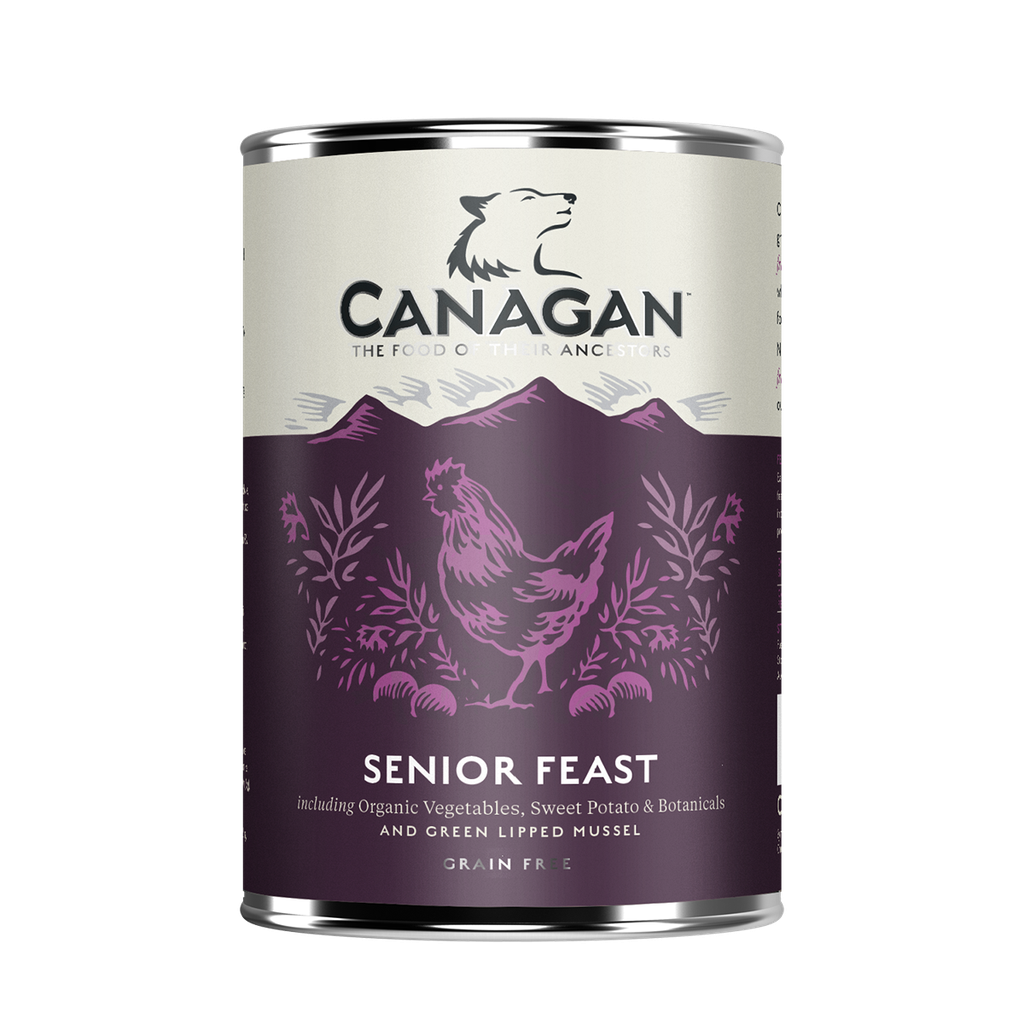 CANAGAN SENIOR FEAST GRAIN-FREE PUPPY AND ADULT CASE OF 6 WET CANNED DOG FOOD 400G