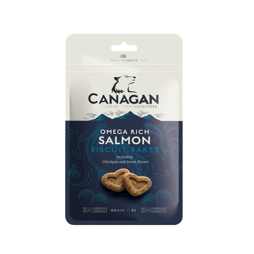 CANAGAN SALMON BISCUIT BAKES GRAIN-FREE PACK OF 8 DOG TREATS 150G