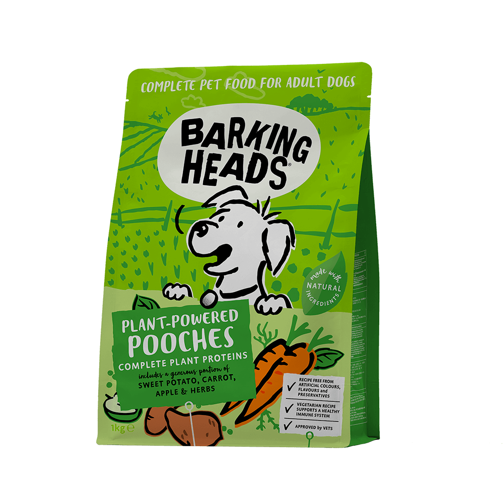 BARKING HEADS PLANT-POWERED POOCHES ADULT DRY DOG FOOD 1KG