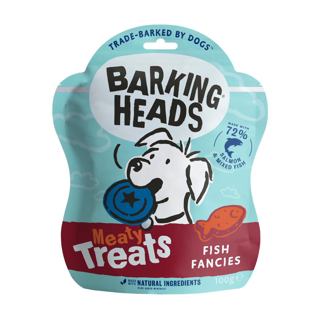 BARKING HEADS FISH FANCIES - MEATY TREATS DOG TREATS 100G