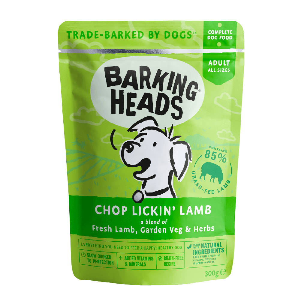 BARKING HEADS CHOP LICKIN LAMB PACK OF 40 GRAIN-FREE WET DOG FOOD 300G