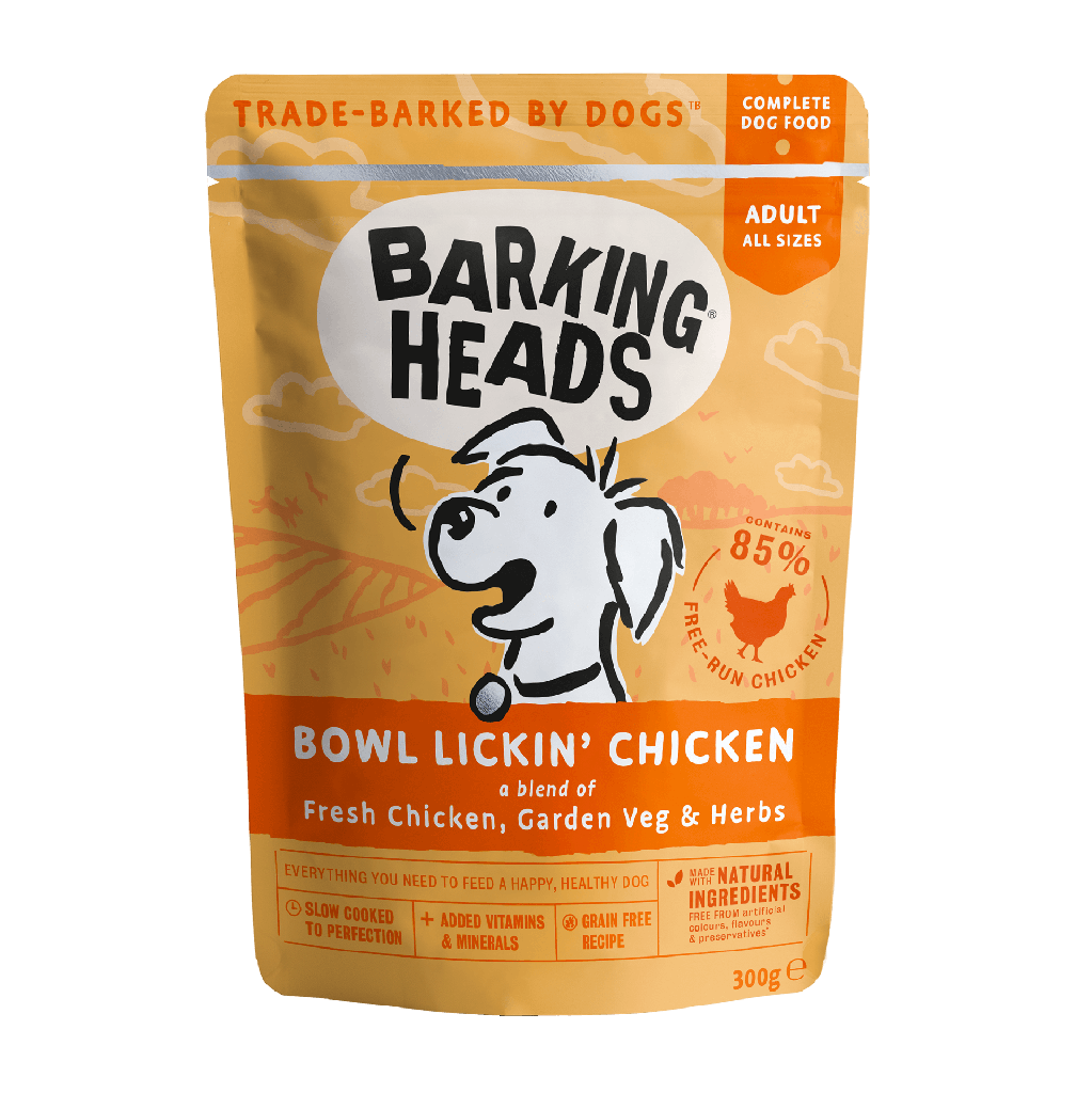 BARKING HEADS BOWL LICKIN' CHICKEN PACK OF 30 GRAIN-FREE WET DOG FOOD 300G