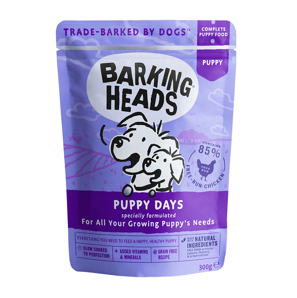 BARKING HEADS PUPPY DAYS PACK OF 10 PUPPY GRAIN-FREE WET DOG FOOD 300G