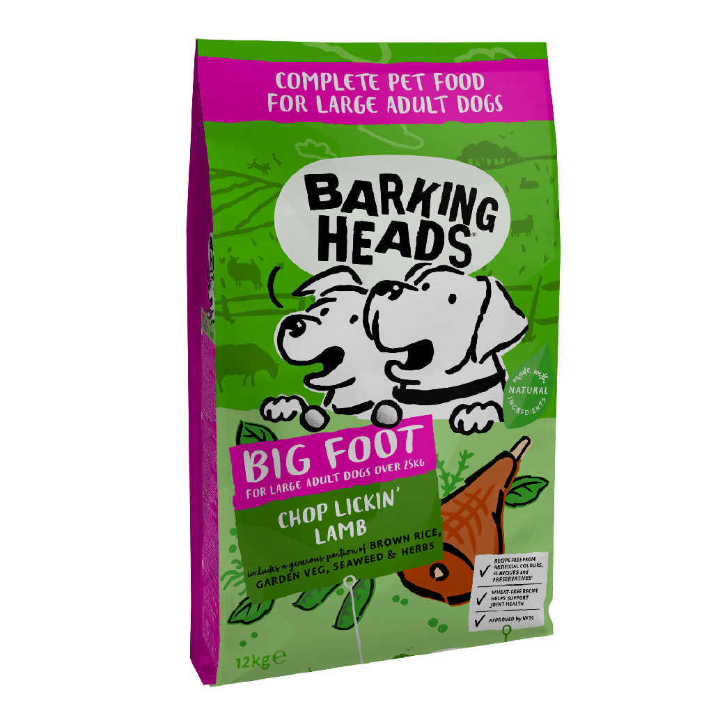 BARKING HEADS BIG FOOT - CHOP LICKIN' LAMB LARGE ADULT DRY DOG FOOD 12KG