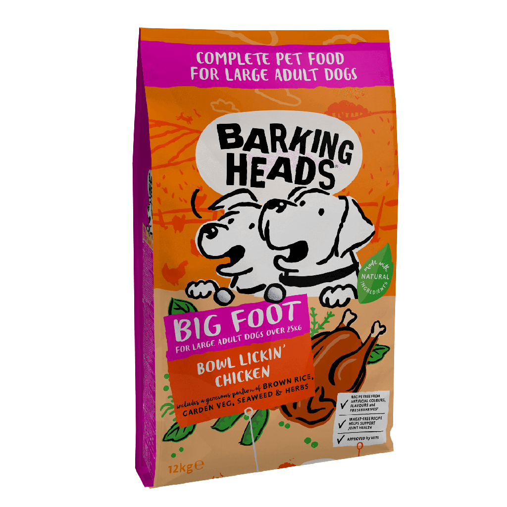 BARKING HEADS BIG FOOT - CHOP LICKIN' CHICKEN LARGE ADULT DRY DOG FOOD 12KG