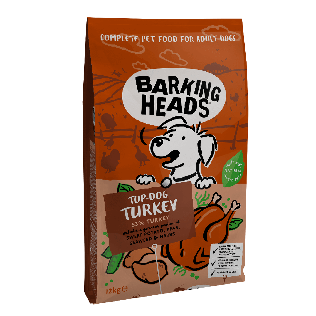 BARKING HEADS TOP-DOG TURKEY - ADULT GRAIN-FREE DRY DOG FOOD 12KG