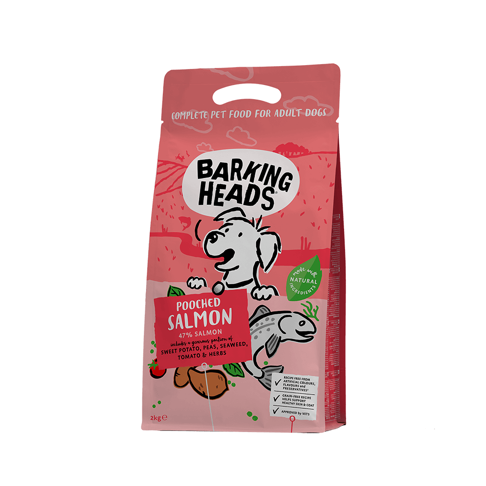 BARKING HEADS POOCHED SALMON - ADULT GRAIN-FREE DRY DOG FOOD 2KG