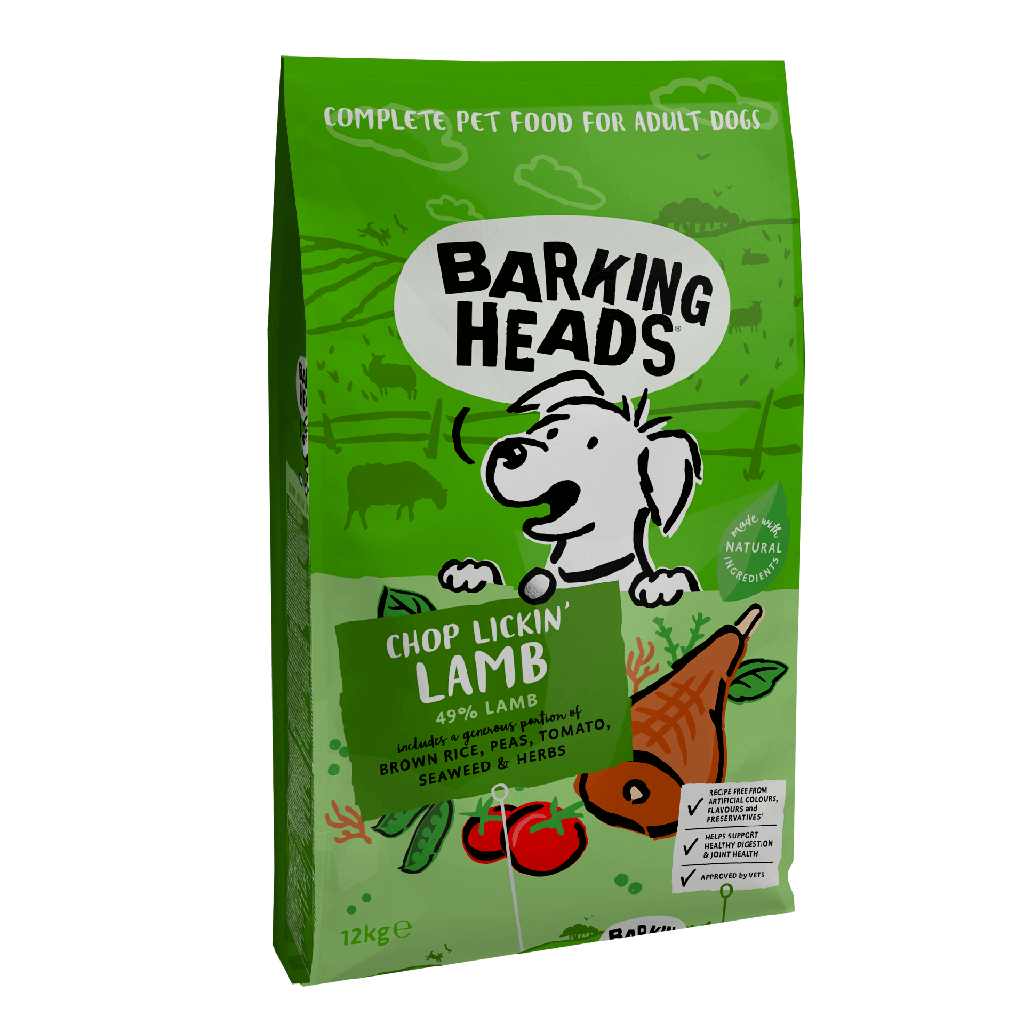 BARKING HEADS CHOP LICKIN LAMB - ADULT DRY DOG FOOD 12KG