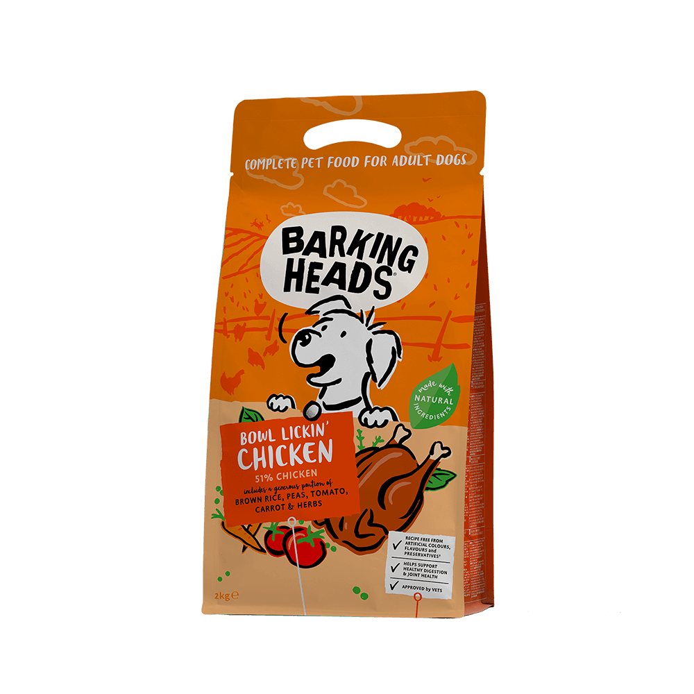 BARKING HEADS BOWL LICKIN' CHICKEN -ADULT DRY DOG FOOD 2KG