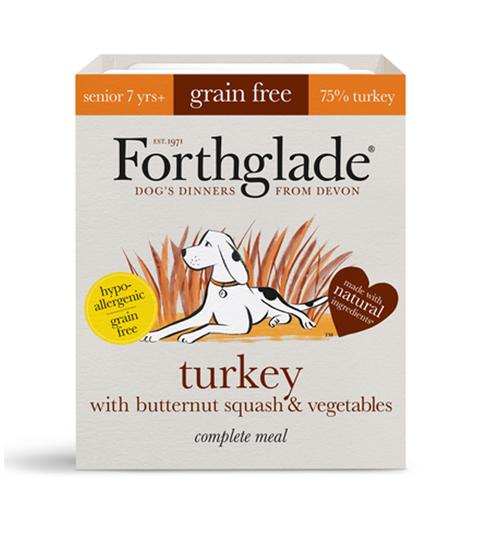 FORTHGALE Complete Meal Grain Free Turkey with Butternut Squash &amp; Vegetables Pack of 18 Puppy Natural Wet Dog Food 395g