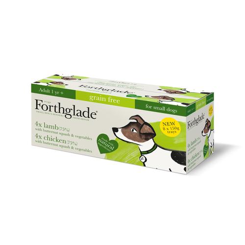 FORTHGALE Complete Meal Grain Free Chicken &amp; Lamb Small Breed Variety Pack of 48 Natural Wet Dog Food 150g