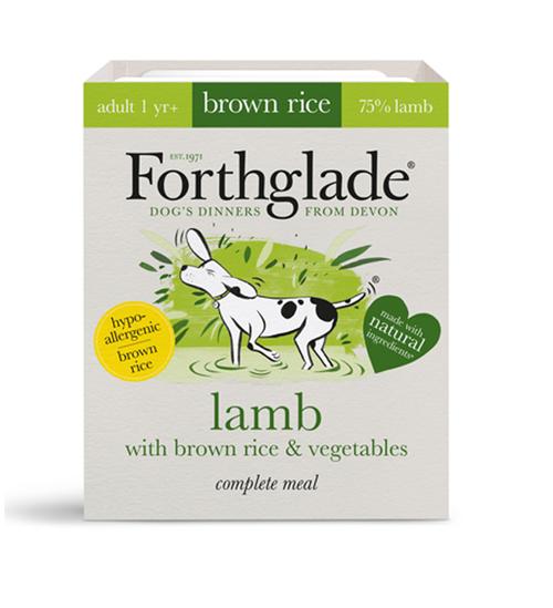 FORTHGALE Complete Meal with Brown Rice, Lamb with Brown Rice &amp; Vegetables Pack of 36 Natural Wet Dog Food 395g