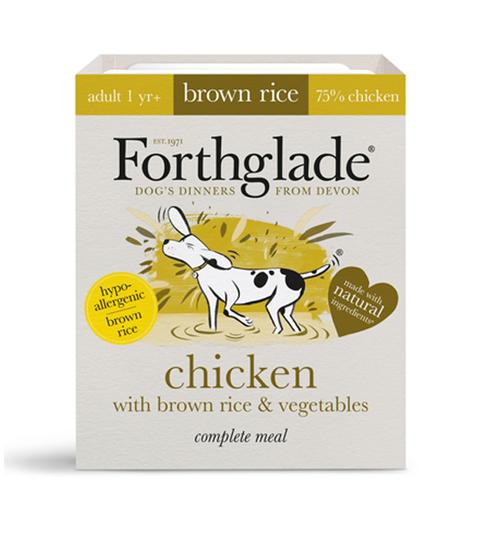 FORTHGALE Complete Meal Chicken with Brown Rice &amp; Vegetables Pack of 36 Adult Natural Wet Dog Food 395g