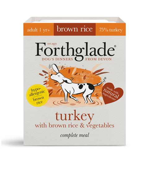 FORTHGALE Complete Meal Turkey with Brown Rice &amp; Vegetables Pack of 36 Puppy Natural Wet Dog Food 395g