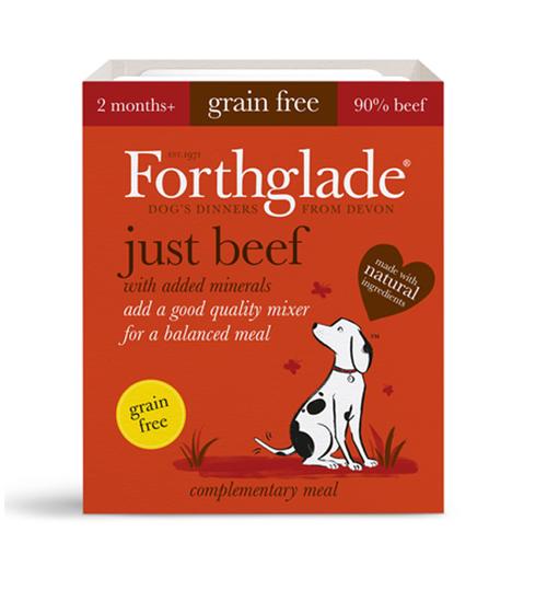 FORTHGALE Just Beef Pack of 18 Natural Puppy and Adult Wet Dog Food 395g