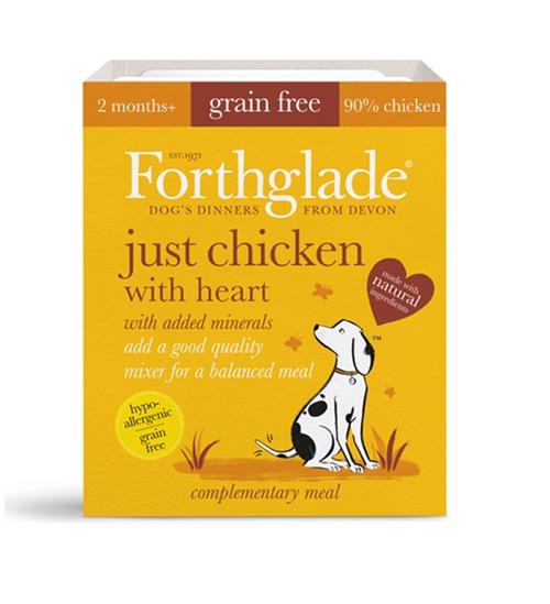 FORTHGALE Just Chicken with Heart Pack of 18 Natural Puppy and Adult Wet Dog Food 395g