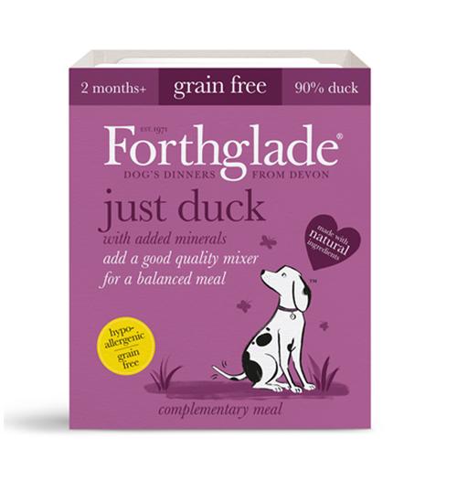 FORTHGALE Just Duck Pack of 36 Natural Puppy and Adult Wet Dog Food 395g