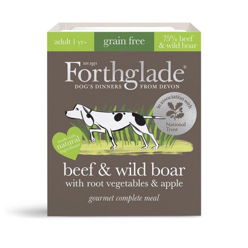 FORTHGALE National Trust Gourmet Beef &amp; Wild Boar with Root Vegetables and Apple Pack of 7 Adult Wet Natural Dog Food 395g