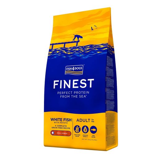 FISH4DOGS FINEST WHITE FISH ADULT SMALL KIBBLE GRAIN-FREE DRY DOG FOOD 1.5KG