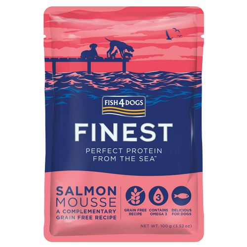 FISH4DOGS FINEST SALMON MOUSSE GRAIN-FREE COMPLEMENTARY DOG FOOD TOPPER 100G