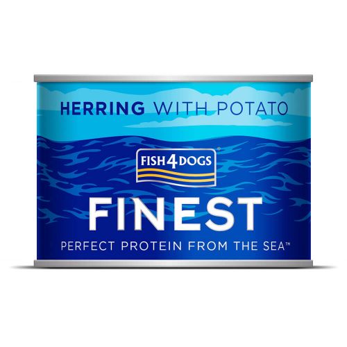 FISH4DOGS FINEST HERRING AND POTATO COMPLETE GRAIN-FREE WET CANNED DOG FOOD 185G