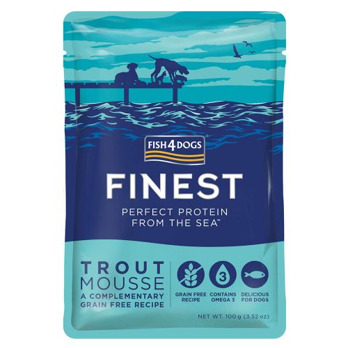 FISH4DOGS FINEST TROUT MOUSSE COMPLEMENTARY GRAI-FREE DOG FOOD TOPPER 100G